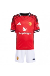 Fotbalové Dres Manchester United Dětské Domácí Oblečení 2025-26 Krátký Rukáv (+ trenýrky)